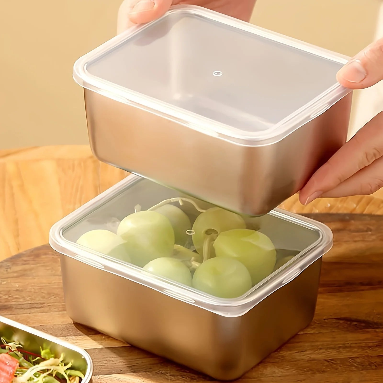 6-Piece Stainless Steel Food Storage Container Set with Lids - Leakproof, Stackable & Reusable for Camping, Picnics, School