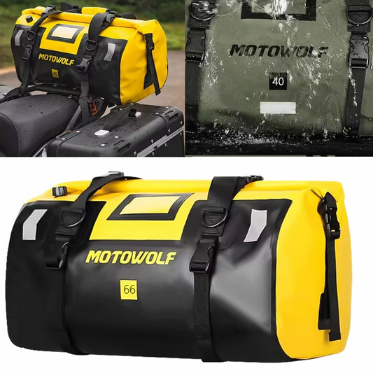 Motorcycle Waterproof Tail Bag Travel Outdoor Dry Luggage Roll Pack Bag 20/40/66 Motorbike Luggage Backpack Motorcycle Seat Bag