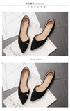Women Flats Pink Black Pure Color Plus Small Size 33 34 Large 41 42 43 44 Suede Leather Pointed Toe Office Lady Flat Heel Shoes