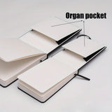 300g 24 Pages of Wood Pulp Watercolor Hand Ledger Portable Outdoor Sketching Watercolor Soft Shell Antique Style Thickeneded Square Medium Coarse Grain Flap Pocket Pants Travel Drawing Notebook