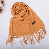 Bufandas de cuero en polvo para otoño e invierno, nuevas, de un solo color, al por mayor, para hombres y mujeres, 120 g, chal con diadema de un solo color.
