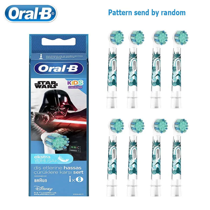 Recambio de cabezales de repuesto para cepillo de dientes eléctrico Oral B EB10 Kids, con cerdas suaves y cabezal redondo pequeño, ideal para limpieza dental de Spiderman y Frozen.