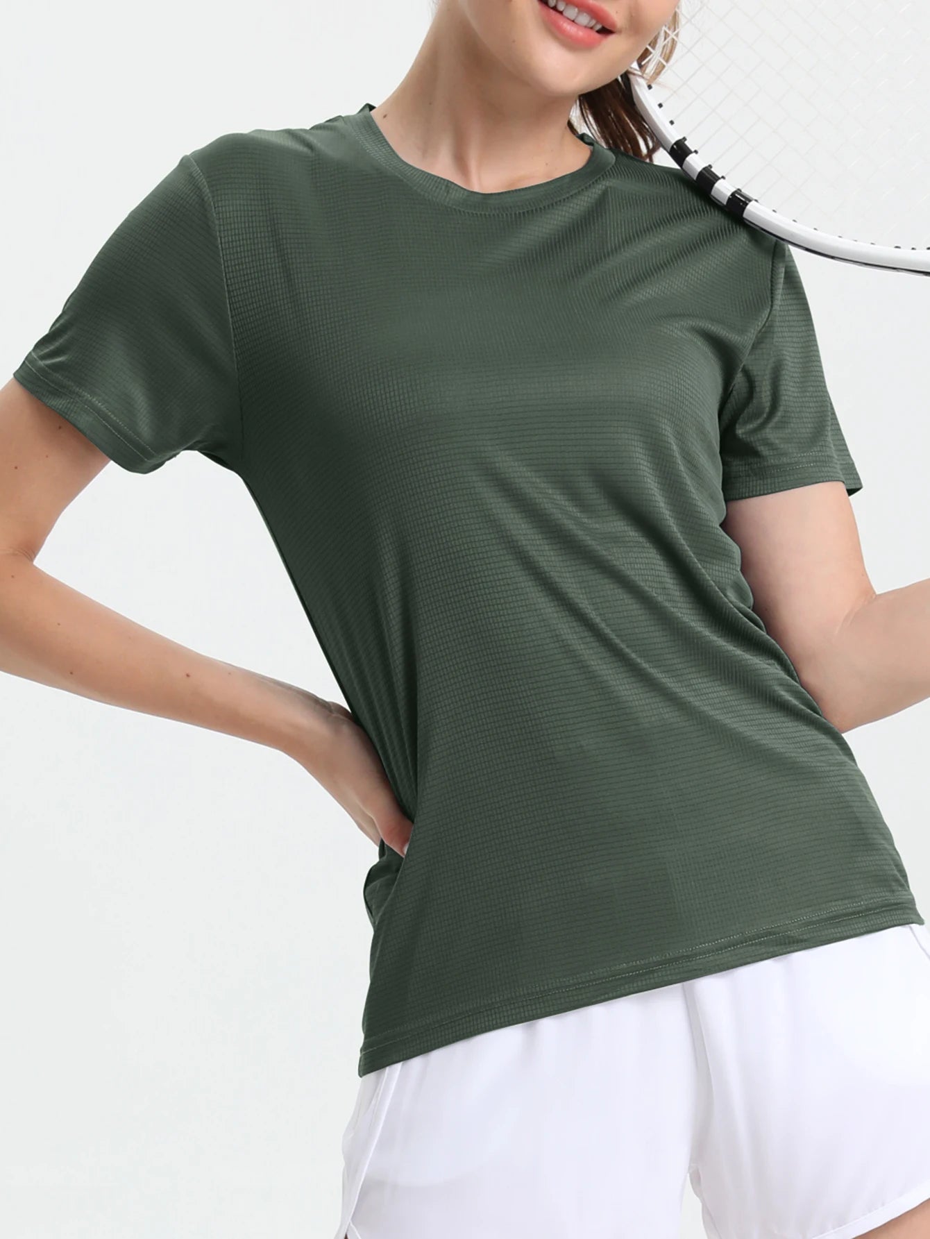 Women's Solid Color Ultralight Quick Dry Sport T-Shirt,Breathable Lightweight  ,Running Gym Compression Shirt