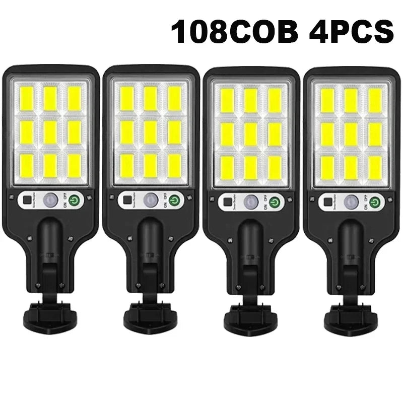 1-6PCS Motion Sensor Solar Outdoor Lights Waterproof 117COB LED Security Wall Lights Street Lamps with 3 Mode Patio Garage Yard