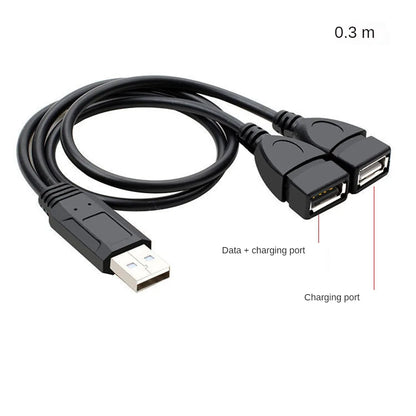 2.0 A 1 male to 2 Dual USB Female Data Hub Power Adapter Y Splitter USB Charging Power Cable Cord Extension Cable