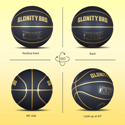 Black Gold Basketball Official Size 7 Composite Leather For Men's and Women's Outdoor Indoor Durable Training Ball High Quality