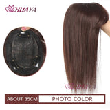 Aplique de cabelo Topper HUAYA volume e franja natural com 3 clipes cabelo liso sintético