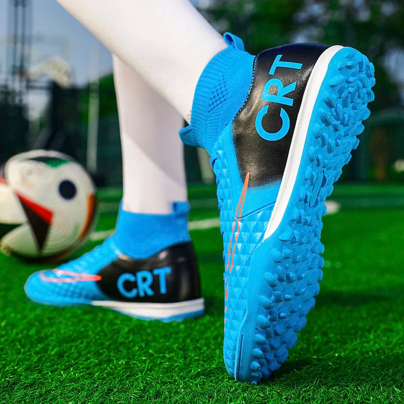 Professional Society Football Boot Men High-top Leather Lightweight TF/FG Five-a-side Soccer Shoes Childrens Football Shoes Kids