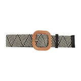Summer Fashion Women Straw Belt Casual Bohemian Wide Summer Braided Waistbelt  Buckle Elastic Female Straw Waist Belt