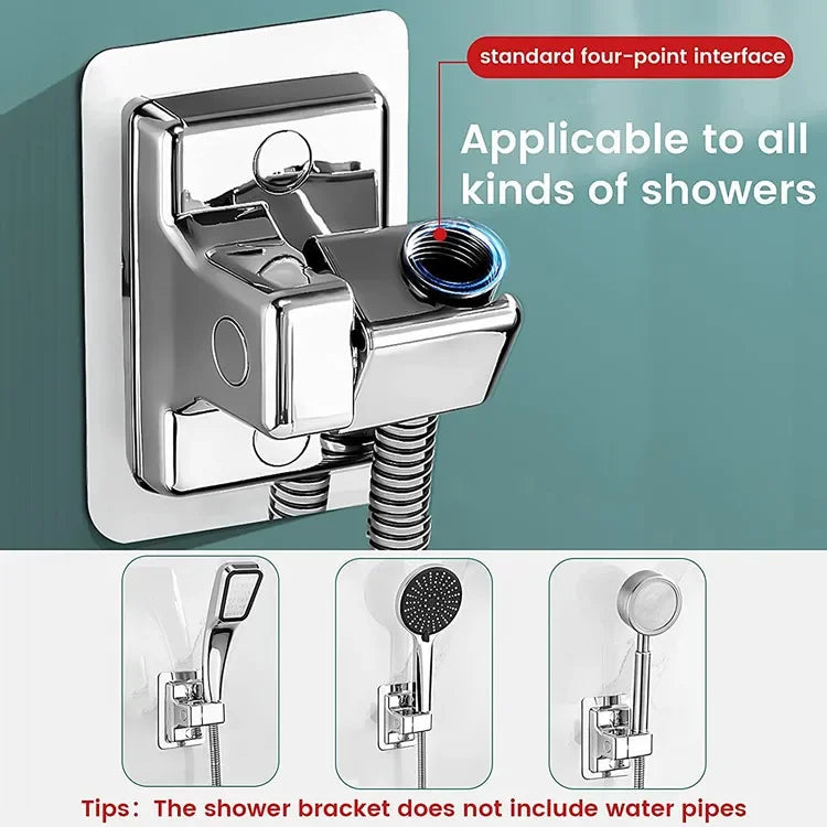 Soporte para cabezal de ducha de ABS, para montaje en pared, autoadhesivo, ajustable, giratorio, de mano, accesorios de baño