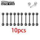 1/5/10pcs G23 Titanium External Internal thread Piercing Jewelry 14G 16G Long Industrial Sexy Barbell Barbell Ring Tongue