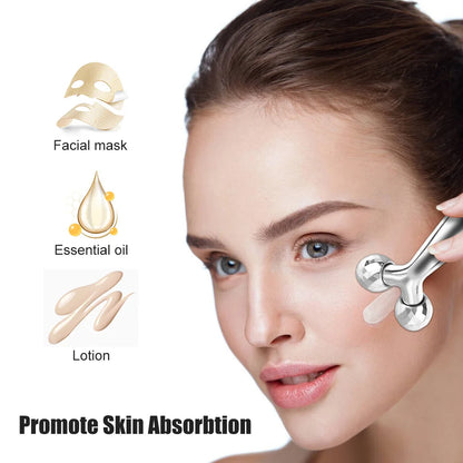 3D Face Rolling Massager Facial Lift Manual Roller Massager Y Shape 360 Rotating Wrinkle Remover Body Massager Skin Care Tools