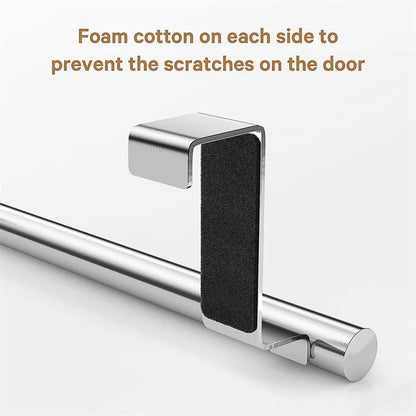Estante para trapos de cocina y baño de acero inoxidable, colgador de paños de cocina, toallero de un solo poste, soporte colgante para puerta trasera.