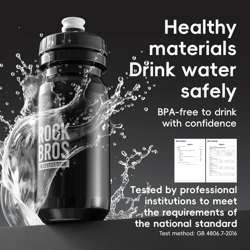 ROCKBROS Cycling Water Bottle 600ml Lightweight Bottle With Dust Cover Gym Water Kettle Drink Outdoor Sports Bike Accessories