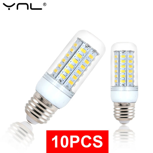 10 pçs e27 lâmpada led 220v milho lâmpada 24 36 48 56 69 72 leds smd 5730 ampola bombillas iluminação lustre vela luz led