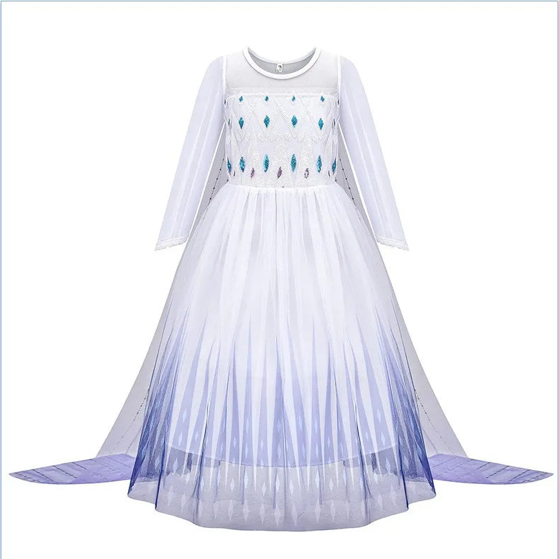 Snow Queen Elsa Dresses for Girls Costumes Kids Cosplay Halloween Princess Children Gowns Clothing Party Dresses Outfits 2-10Yrs
