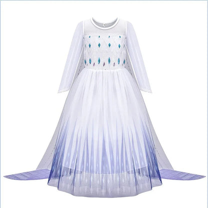Snow Queen Elsa Dresses for Girls Costumes Kids Cosplay Halloween Princess Children Gowns Clothing Party Dresses Outfits 2-10Yrs