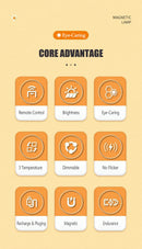 Remote LED Desk Lamp Magnetic Hanging Night Light USB Rechargeable Table Lamp 3 Colors Reading Light For Cabinet Closet Wardrobe