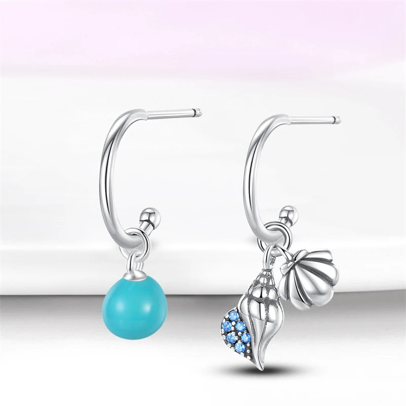 925 prata esterlina brilhante estrela do mar concha brincos jóias para mulheres moda pequeno brinco de prata luxo 2023 novo em