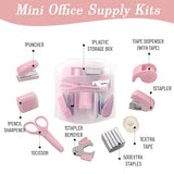 Mini Stapler Staple Punch Hole Tape Machine Set Ins Multifunction StationeryScrapbook Tool Box Office School Student Supplies