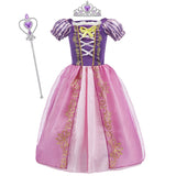 Fantasia de Princesa Rapunzel para Meninas – Cosplay Infantil para Halloween, Aniversário, Festa, Concurso ou Carnaval