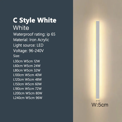 Outdoor waterproof wall lamp LED  strip background wall lamp stair garden lamp living room bedroom bedside ip65 wall lights