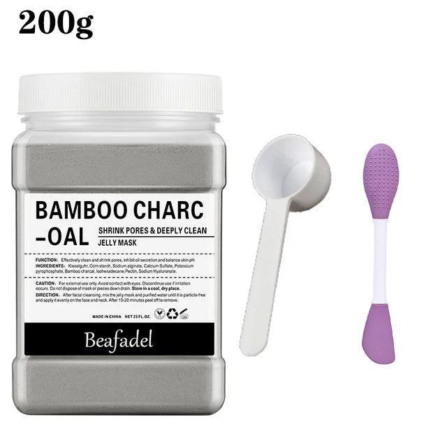Mascarilla de hidrogelatina suave de 650 g en polvo, mascarilla de hidrogelatina casera, exfoliante con ácido hialurónico, mascarilla facial de rosas para el cuidado de la piel.