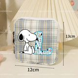 Snoopys Storage Bag Women Large-capacity Lipstick Sanitary Napkin Storage Bag Cute Anime Travel Portable Simple Girls Coin Purse