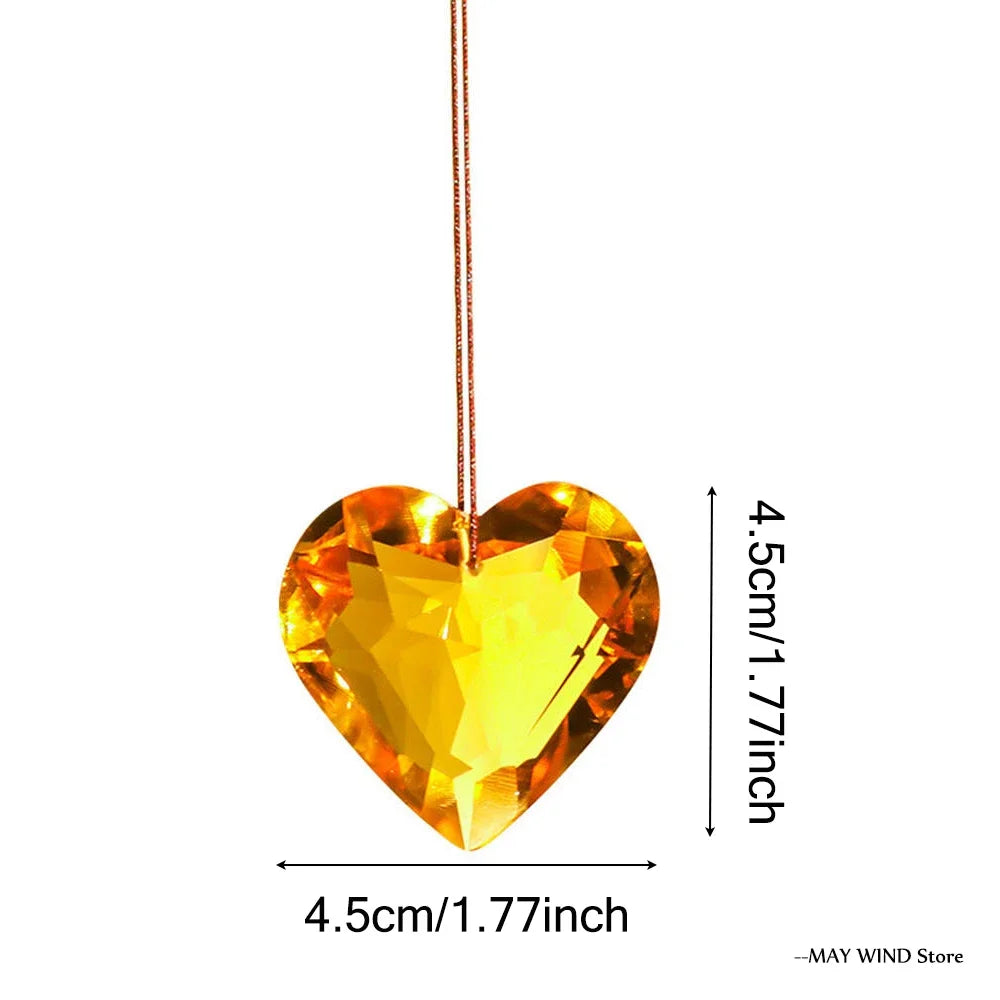 45mm Hanging Heart Suncatcher Prism Pendant Crafts for Home Office Garden Decoration Rainbow Maker Window Pendant 2025 Xmas Gift