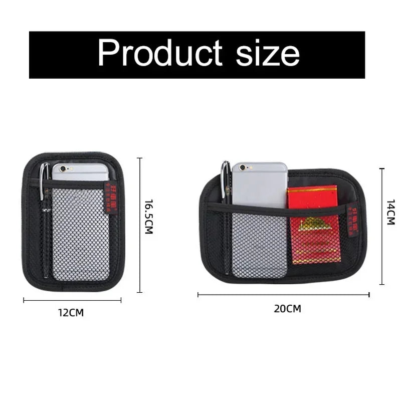 Car Leather Mesh Bag Oxford Fabric Storage Net Bags Car Interior Organizer Phones Coins Keys Storage Auto Stowing Tidying Tools