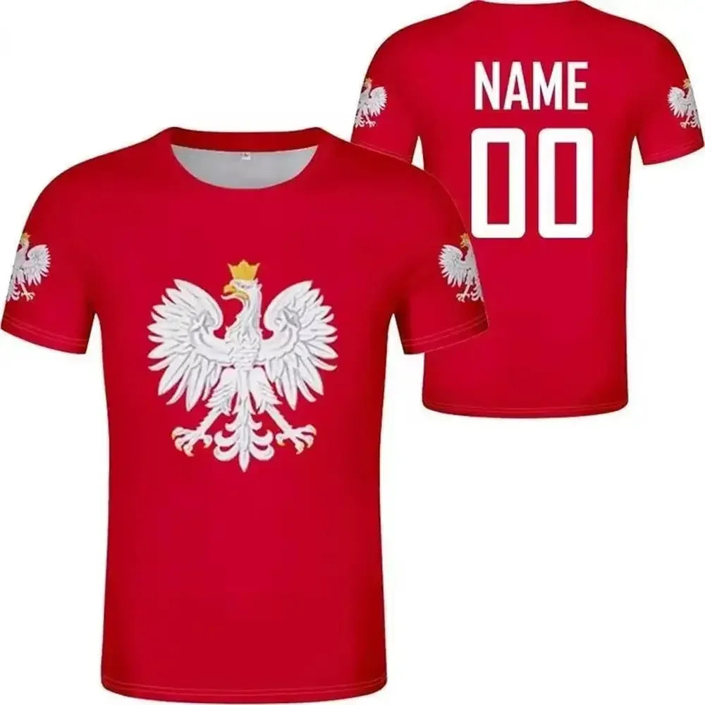 Summer Friday Poland White Eagle Insignia 3D Print Quick Drying Breathable Sport Men's Plu-size T-shirt Man Cotton