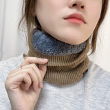New Warm Neck Cover Neckerchief Winter Plush Muffler Woolen Knitting Fashion Solid Color Men Women Cold-proof Scarf Outdoors