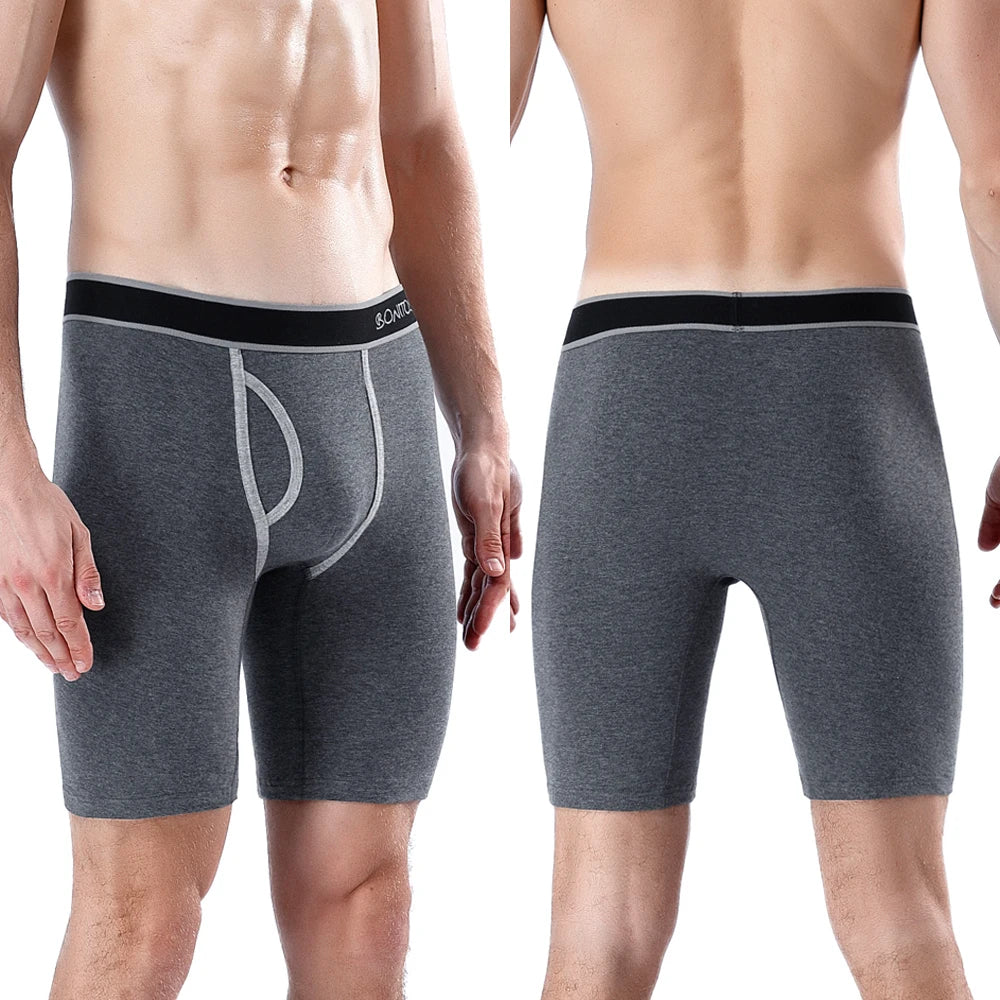 2024 New Style Cotton Fly Boxer Long Leg Underwear For Men Shorts Big Size And Panties Homme Luxury Brand Boxerhomme Underpants