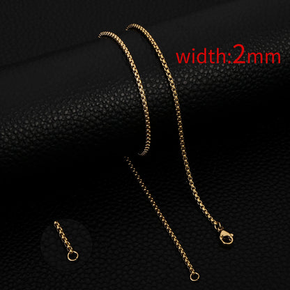 Collar HIYEE de cadena clásica de cuerda para hombre, ancho de 2/3/4/5 mm, cadena cubana tipo fígaro de acero inoxidable, joyería para hombre y mujer.