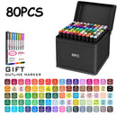 24/36/48/60/80/120/168 Colors Double Tip Permanent Art Marker pens for Drawing Painting Sketching Comics Design School Supplies