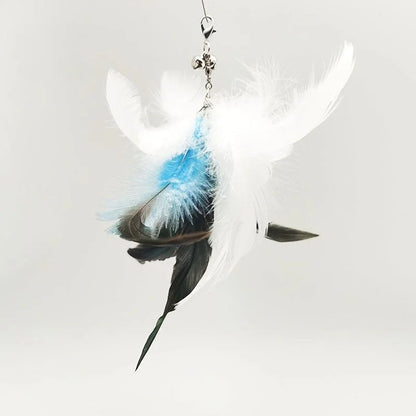 Varita de pájaro/pluma para gato con campana y potente ventosa, manos libres, juguetes interactivos para gatos, ejercicio de caza de gatitos, productos para mascotas