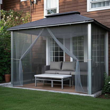Outdoor Sheer Curtains for Patio Mosquito Netting Rod Pocket Garden Mesh Voile Drapes Mosquito Curtains for Porch Pergola