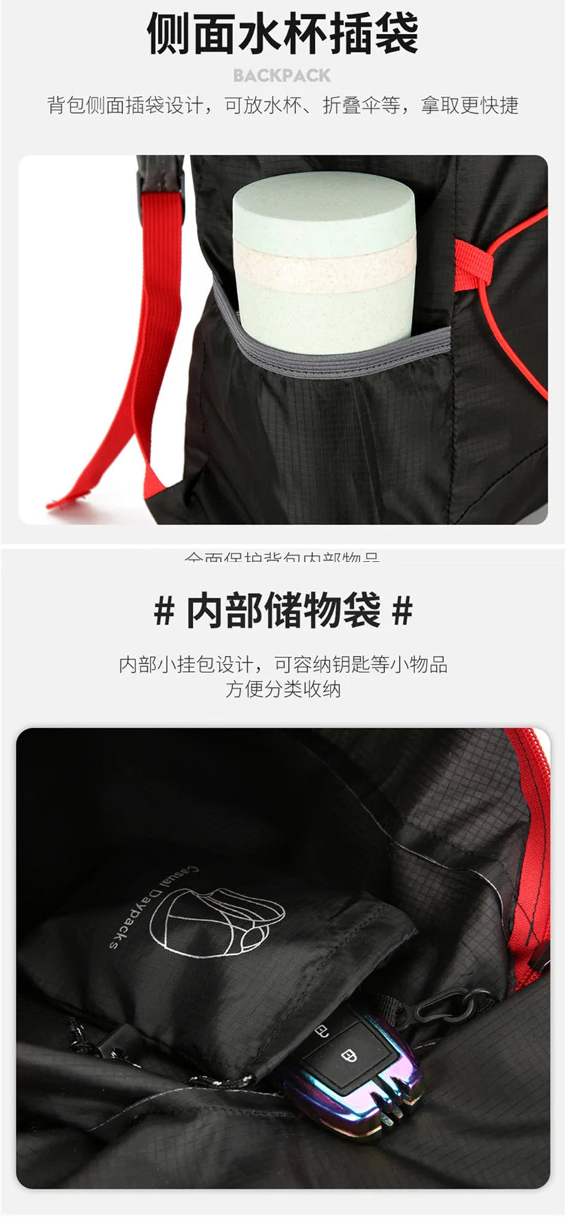 Buylor Outdoor Foldable Backpack Men Women Lightweight Waterproof Nylon Sports Bag for Camping Hiking Travel Mountain Bag Travel