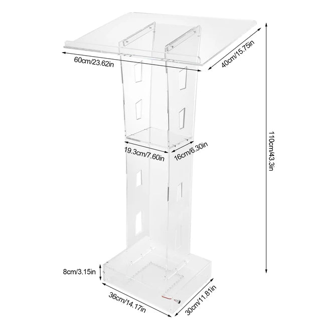 Púlpito acrílico do plexiglás do pódio, escola, igreja, moderna, clara, grossa