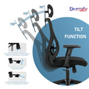 Durrafy Ergonomic Office Chair, Office Chairs, Desk Chair with adjustable headrest, Armrests, 150KG load capacity, Black