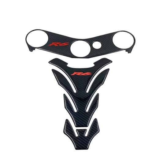 R6 Sticker 3D Carbon Look Motorcycle Tank Pad Protector Stickers Case for Yamaha YZF600 YZF-R6 R6S Tankpad Decals
