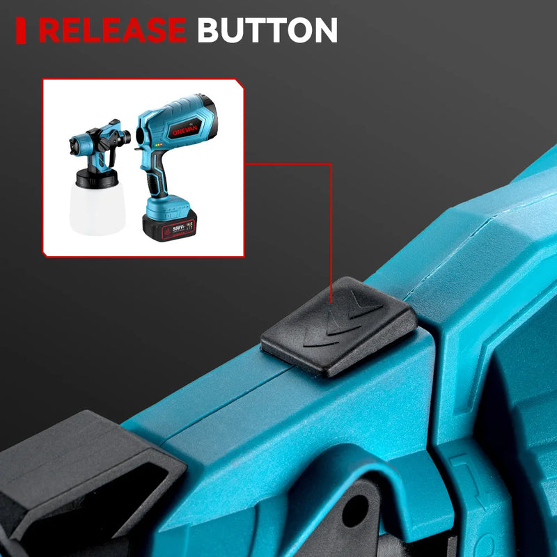 1000ML Electric Spray Gun Cordless Paint Sprayer Auto Furniture Household Sprayer Flow Control Power Tool For 21V 18V Battery