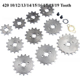 Front Engine Sprocket for Pit Dirt Bike, Replacement Accessories, 420, 10, 12, 13, 14, 15, 16, 17, 18, 19 Tooth, 17mm, 70cc, 110cc, 125cc