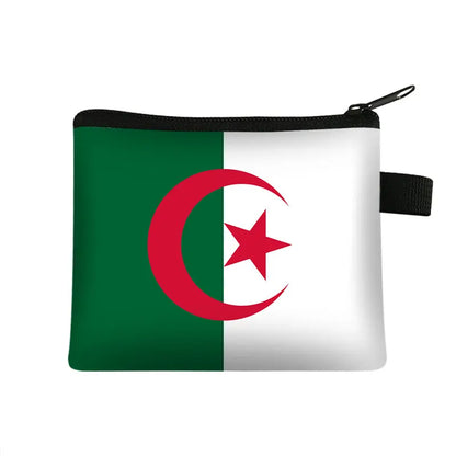 National Flag Print Coin Purses Algeria Spain Haiti Israel Women Wallet Saudi Arabia Men Purse Small Handbag Money Coin Bags