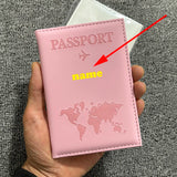 Funda de pasaporte personalizada con nombre en color dorado, billetera de viaje para hombre y mujer, porta pasaporte personalizable con nombre, tarjetero de presentación