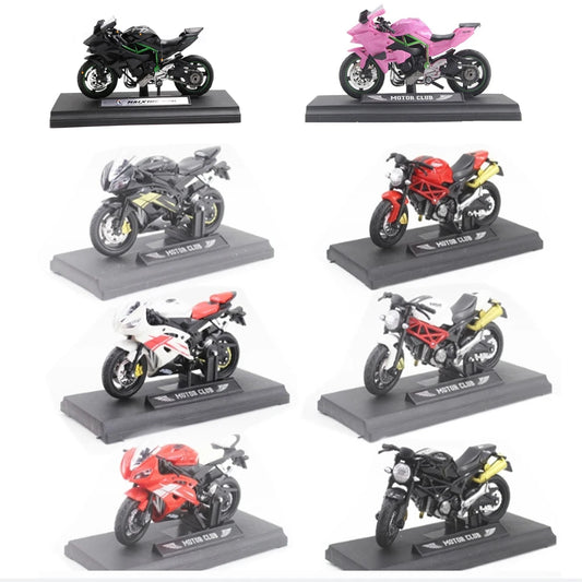 3pcs 1: 18 alloy+plastic car decoration off-road vehicle collection office model toy die-casting motorcycle simulation portable