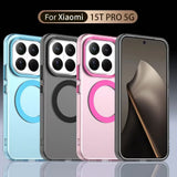 Luxury Matte Candy Magnetic Wireless Charging Transparent Case For Redmi Xiaomi 14T Pro 15T 15TPro For Magsafe Shockproof Cover