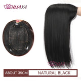 Aplique de cabelo Topper HUAYA volume e franja natural com 3 clipes cabelo liso sintético