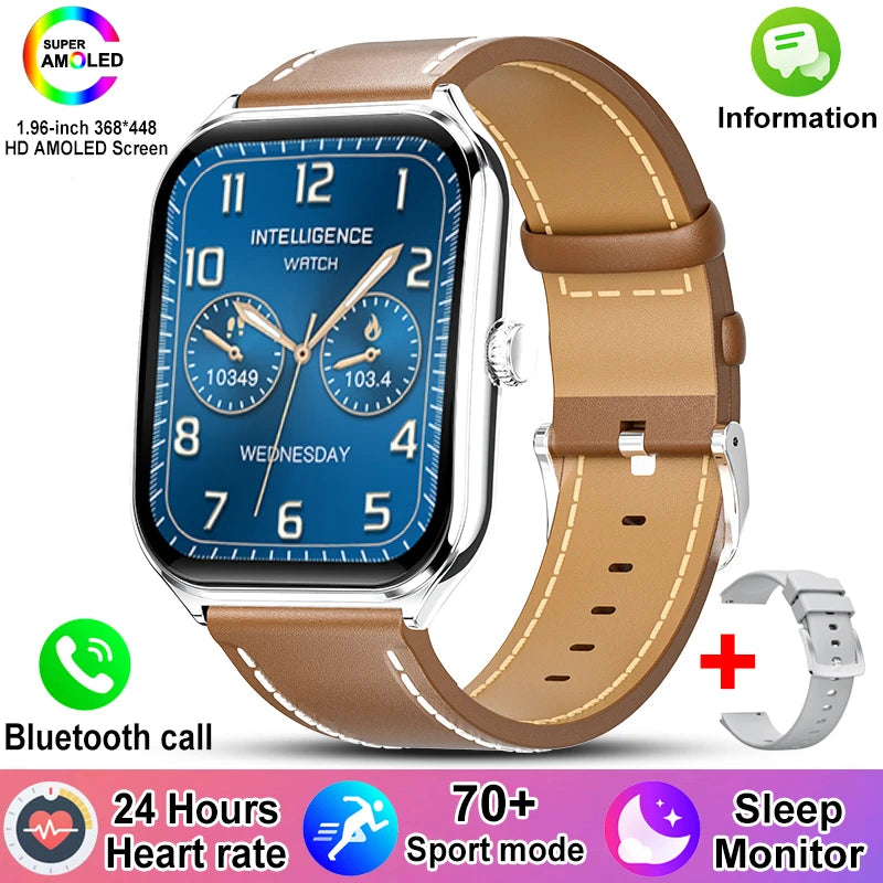 New For OPPO Ultra Thin Smart Watch Men Woman 1.96" HD AMOLED 70+Sports Mode Health Monitor Bluetooth Call Waterproof Smartwatch