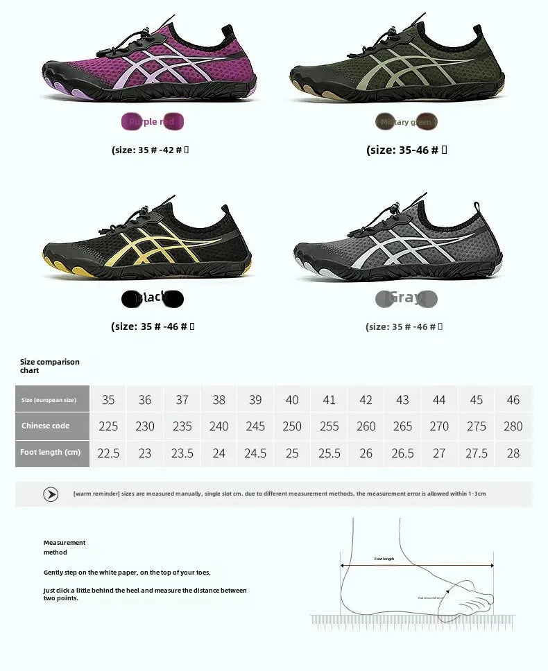 New Men's Hiking Sport Shoes Deep Squat Fitness Shoes Fishing Swimming Wading Shoes Surfing Diving Beach Five-Finger Shoes